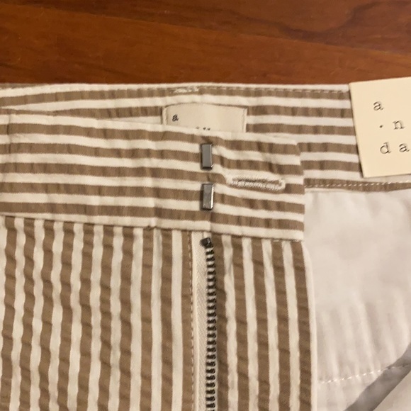 NWT A New Day Taupe/white Stripe Seersucker Short - Picture 6 of 15